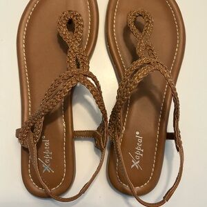 Xappeal Braided Tan Sandals 8